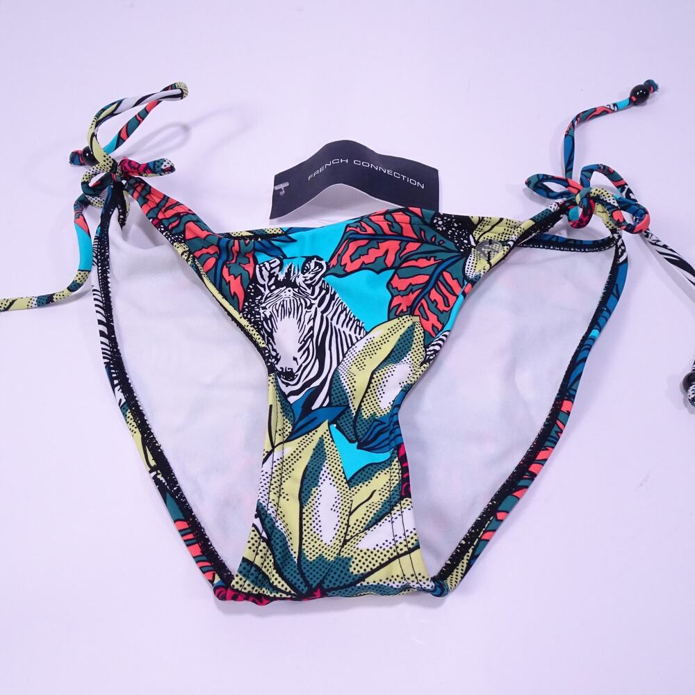 French Connection Women's Print Tie Bikini Bottom Sz S NWT 68